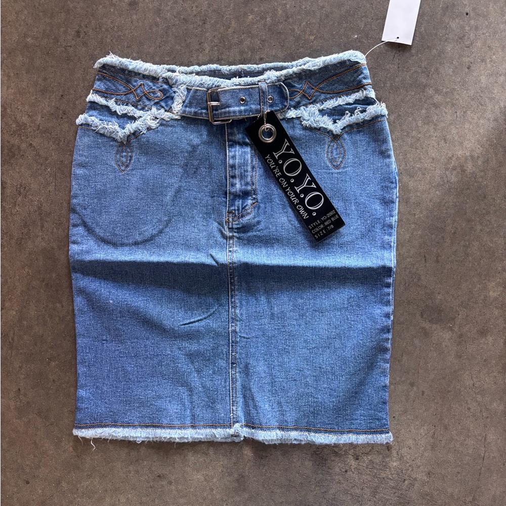 Womens blue denim pencil skirt Y.O.Y.O brand.  90s Deadstock NWT